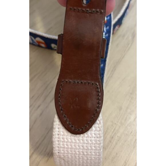 Men’s Nautical Canvas Belt 42 Sail Boats Preppy Fishing 80s 90s USA Leather Man - Picture 11 of 11